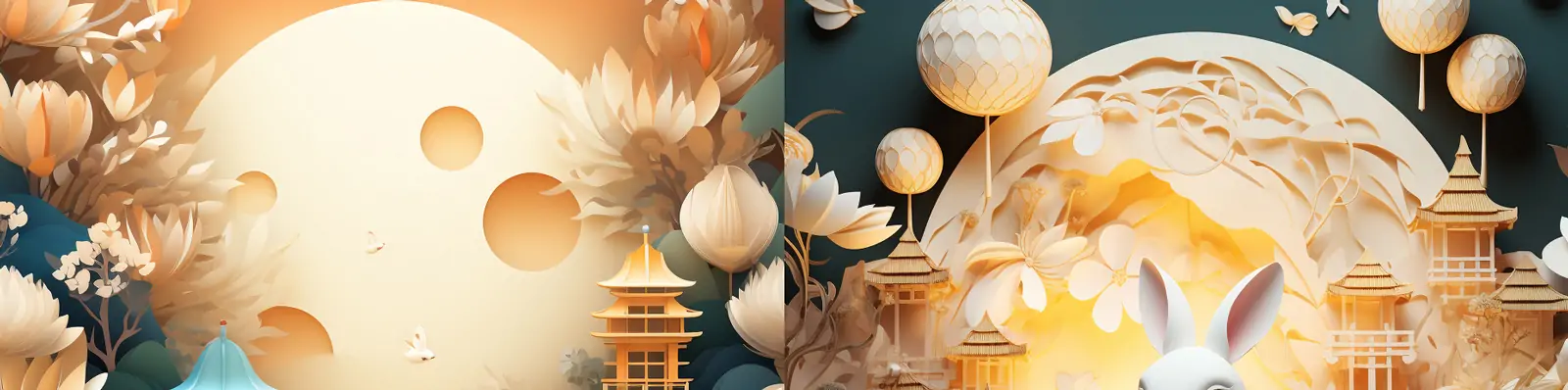 传统中秋节月亮兔子海报设计素材midjourney关键词咒语