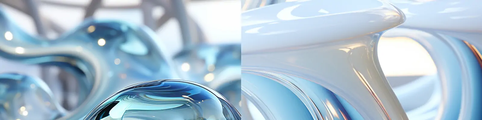 创意抽象透明玻璃瓷器弯管有机形状曲线数字艺术海报背景midjourney关键词咒语分享