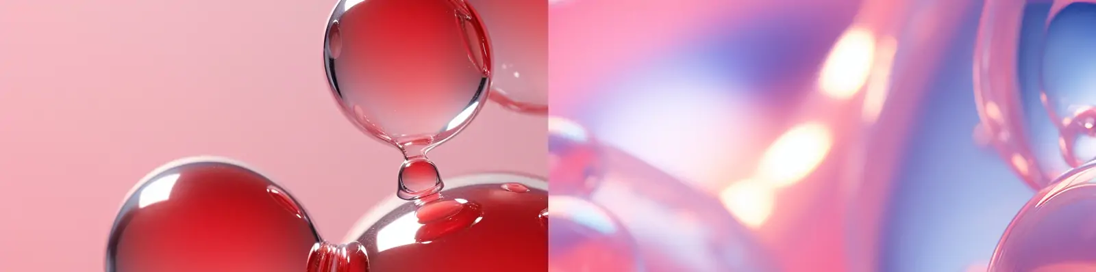 彩色透明半透明玻璃气泡水滴球体化妆品海报背景特写镜头微距摄影midjourney关键词咒语分享