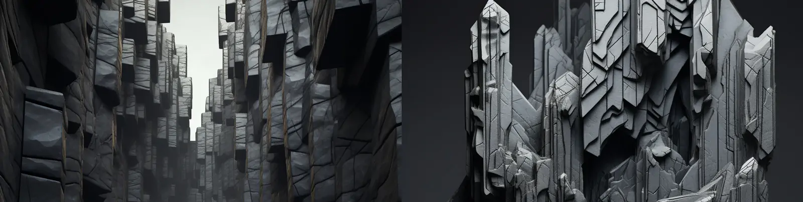 创意未来主义玄武岩漩涡岩石堆砌艺术立体空间海报背景midjourney关键词咒语