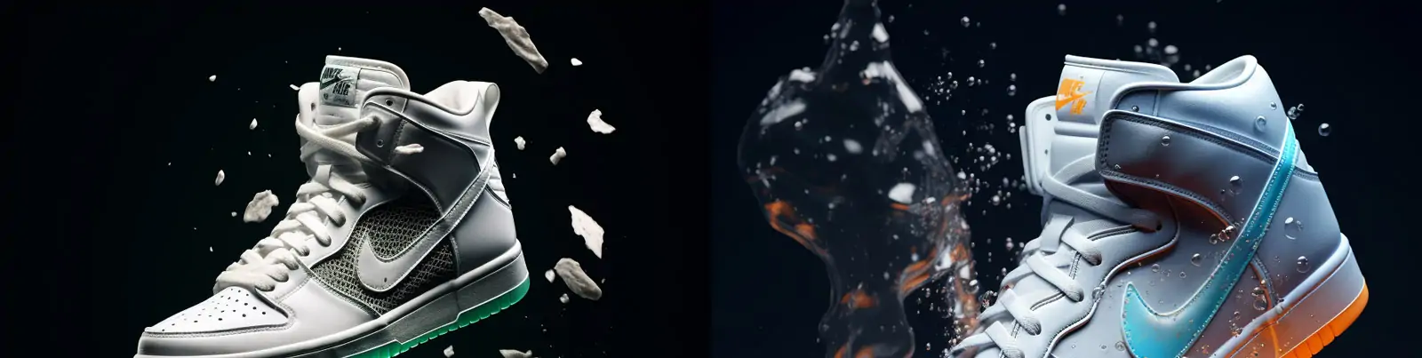 创意现代商业耐克Nike品牌运动鞋产品电商广告拍摄海报Midjourney关键词咒语