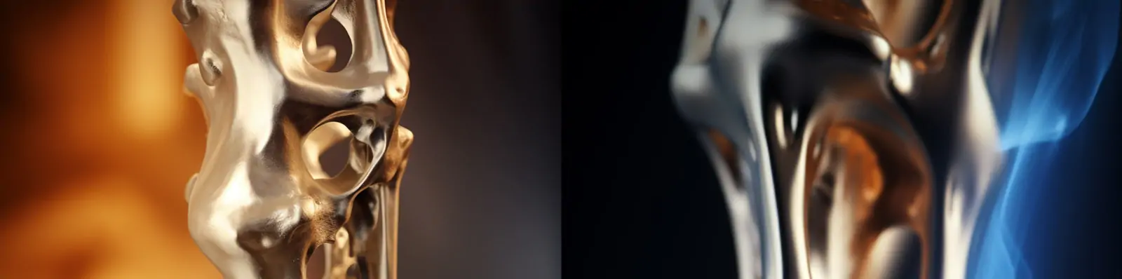 创意未来主义科技金属股骨钛骨移植物运动模糊特写摄影海报Midjourney关键词咒语分享