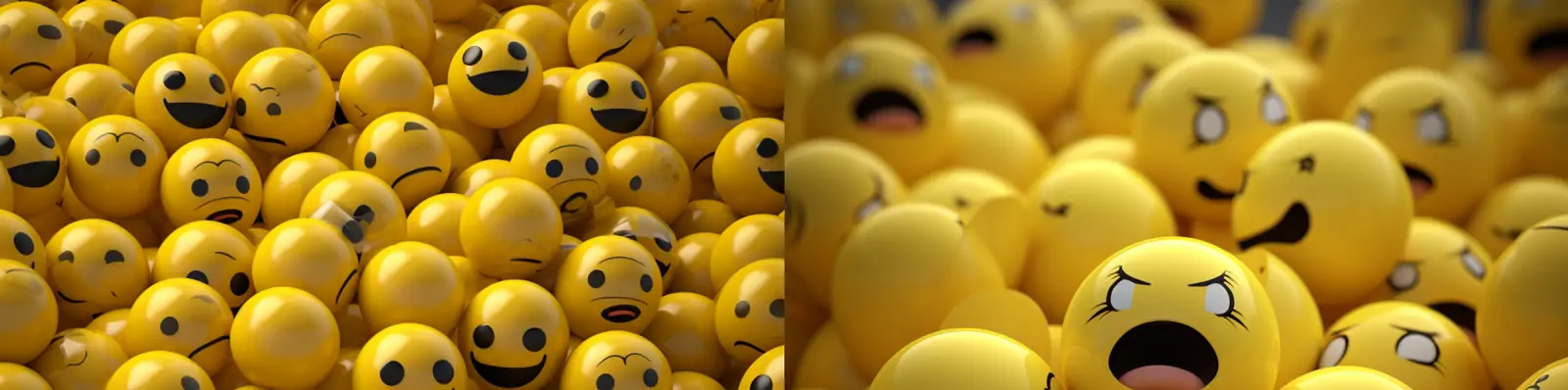 可爱卡通黄色球体表情符号海洋球图案海报背景midjourney关键词咒语