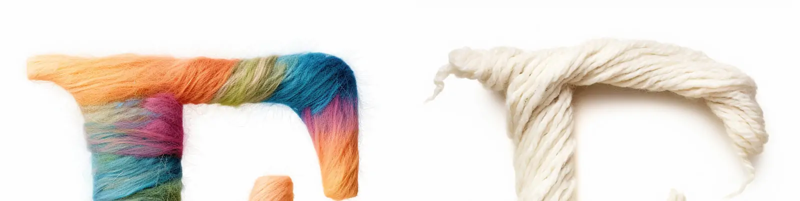 创意极简主义彩色立体羊毛线缠绕英文字母E白色透明背景图片midjourney关键词咒语