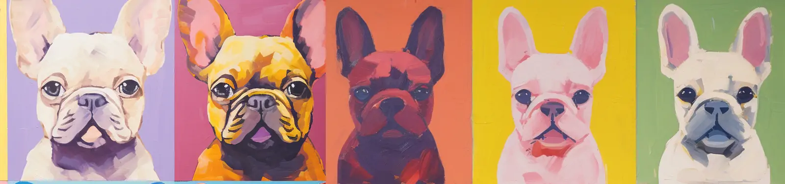 手绘可爱卡通小狗法国斗牛犬情绪表情9宫格艺术插图绘画midjourney关键词咒语