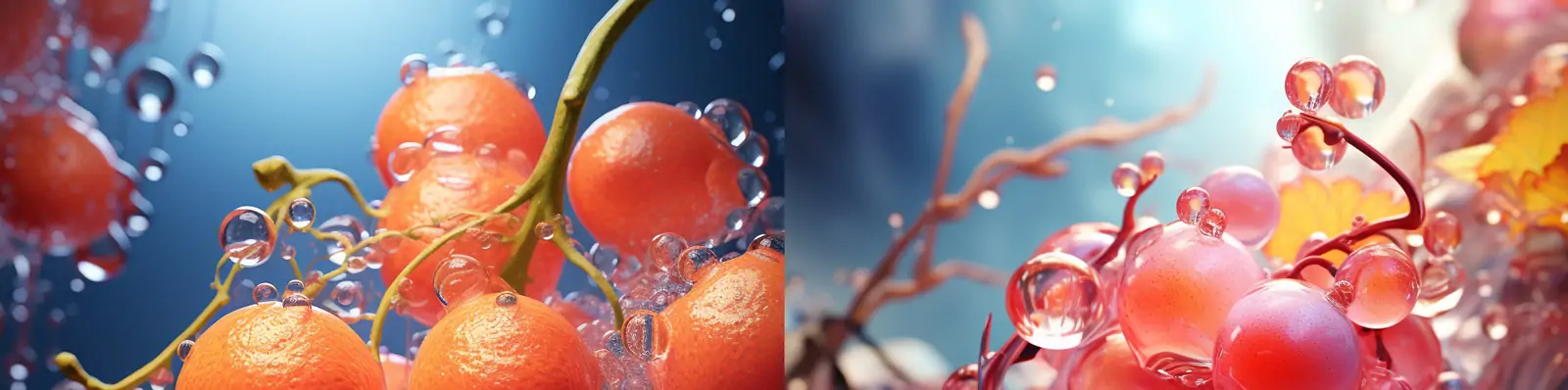 科幻未来有机数码逼真塑料半透明水果葡萄果冻质地概念艺术摄影Midjourney关键词咒语分享