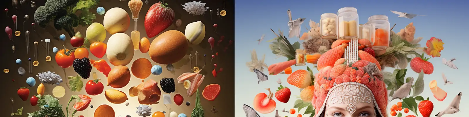 创意营养健康保健品天然有机食物蔬菜水果电商产品广告摄影海报Midjourney关键词咒语分享