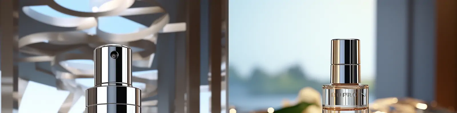 极简主义化妆品护肤品精华透明塑料玻璃包装产品广告摄影海报背景midjourney关键词咒语分享