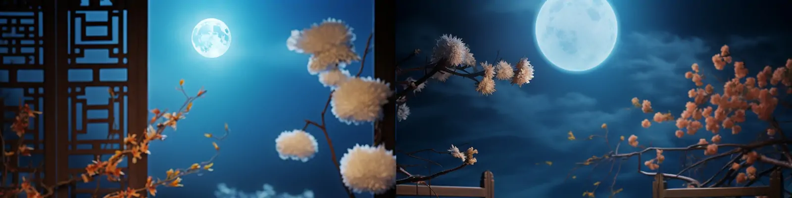 传统中秋节月饼古典包装展示月亮兔子海报设计素材midjourney关键词咒语