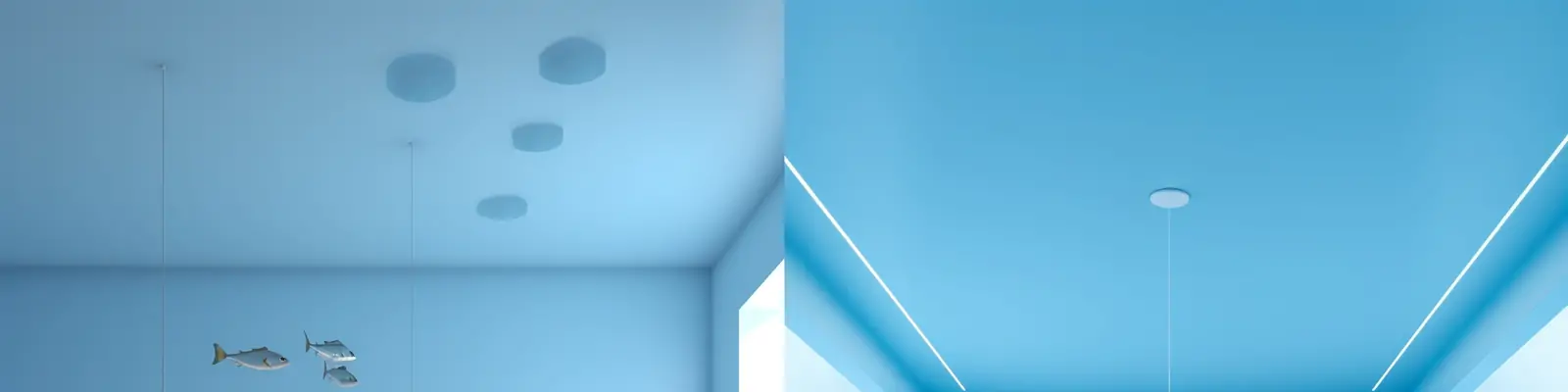 极简主义淡蓝色室内装修家居沙发客厅立体空间展示海报背景Midjourney关键词咒语分享