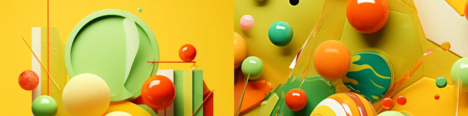 创意抽象趣味糖果色几何图形圆形形流线型艺术立体空间海报背景Midjourney关键词咒语