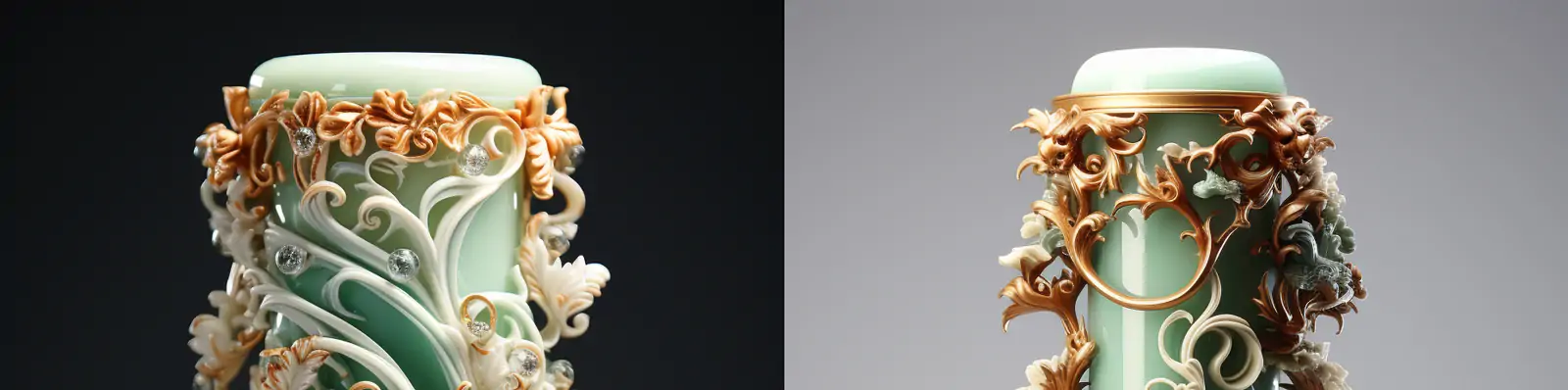 中国风华丽奢华玉石玉柱雕刻传统文化艺术立体花纹图案祥云模型midjourney关键词咒语分享