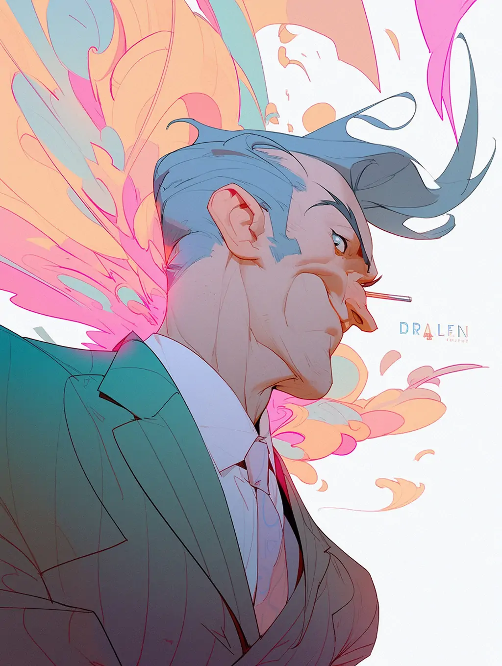 创意手绘超现实风格城市卡通人物男性角色立体艺术插图绘画Midjourney关键词咒语分享-Ai宇宙吧-