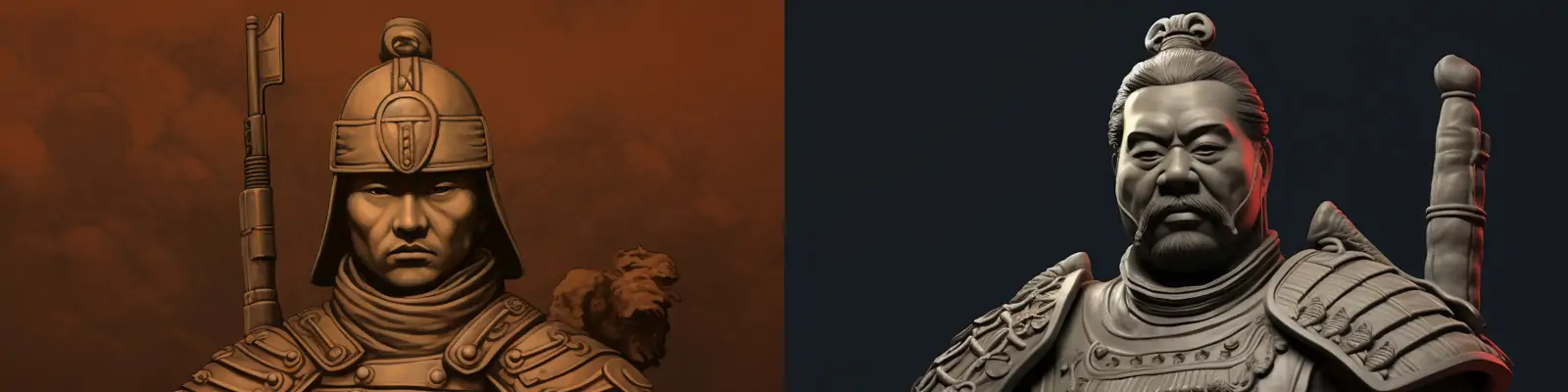 创意复古金属巴雷特步枪兵马俑人物雕塑模型Midjourney关键词咒语分享