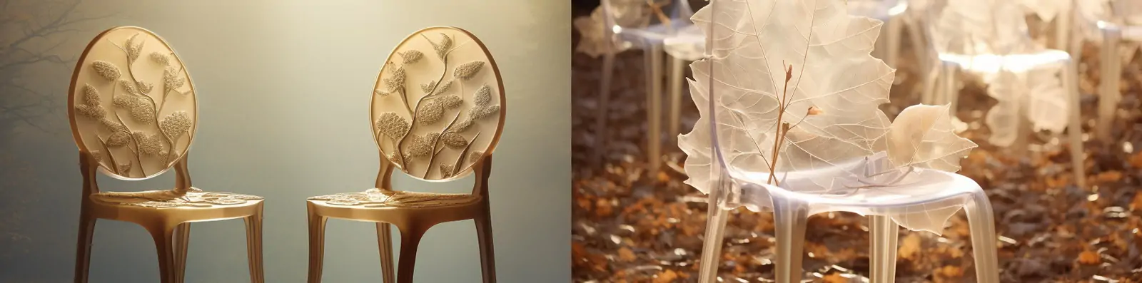 空灵梦幻半透明水晶塑料树叶椅子电商产品广告摄影海报Midjourney关键词咒语分享