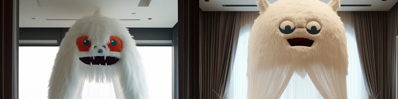 创意动漫可爱卡通怪物毛绒玩具地毯儿童主题酒店床品装饰摄影海报Midjourney关键词咒语分享