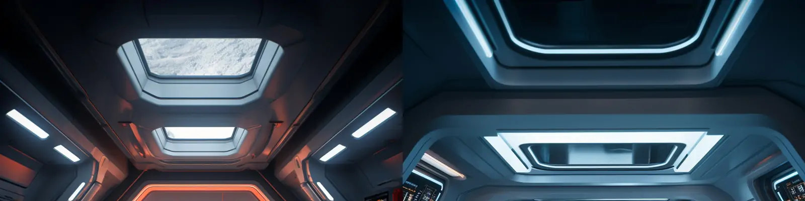 创意未来科技宇宙飞船船舱内部空间设计逼真写实主义摄影海报Midjourney关键词咒语分享