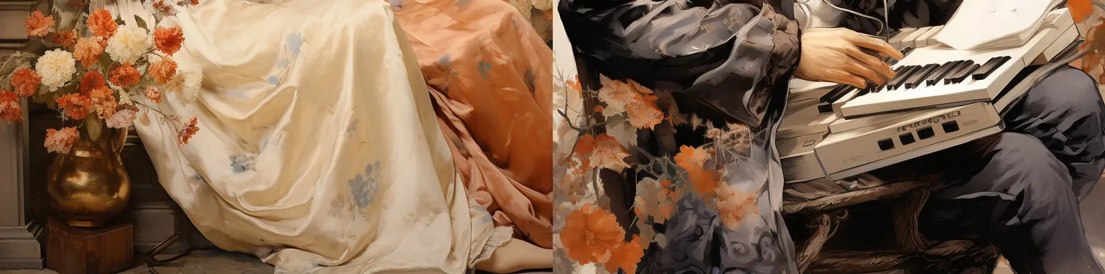 创意手绘古装女子戴墨镜玩手机唐代工笔画水彩画艺术插图绘画midjourney关键词咒语