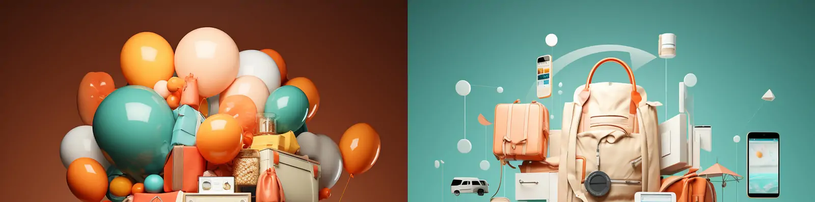 创意网上购物电商订单送货促销手提袋堆叠概念艺术广告海报midjourney关键词咒语分享