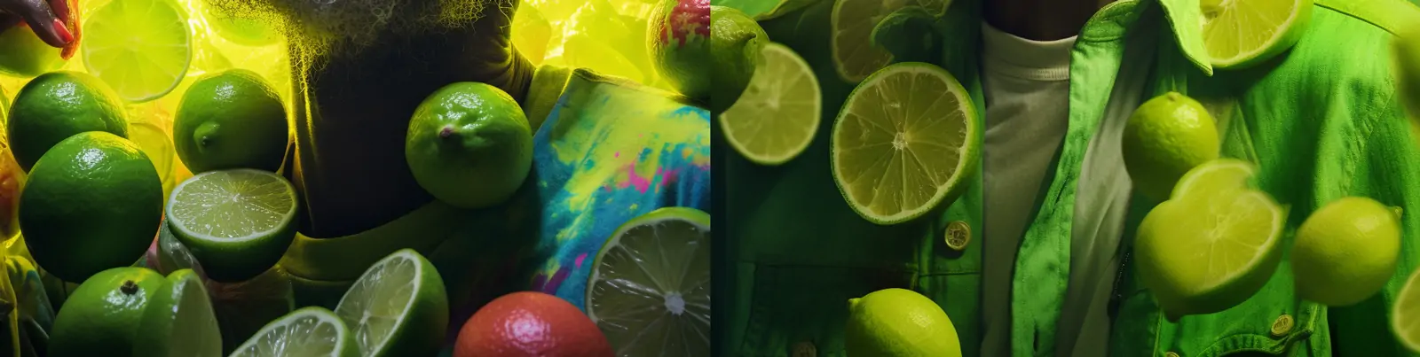 创意现代逼真绿色柠檬水果人物美学风景现实主义海报背景midjourney关键词咒语分享