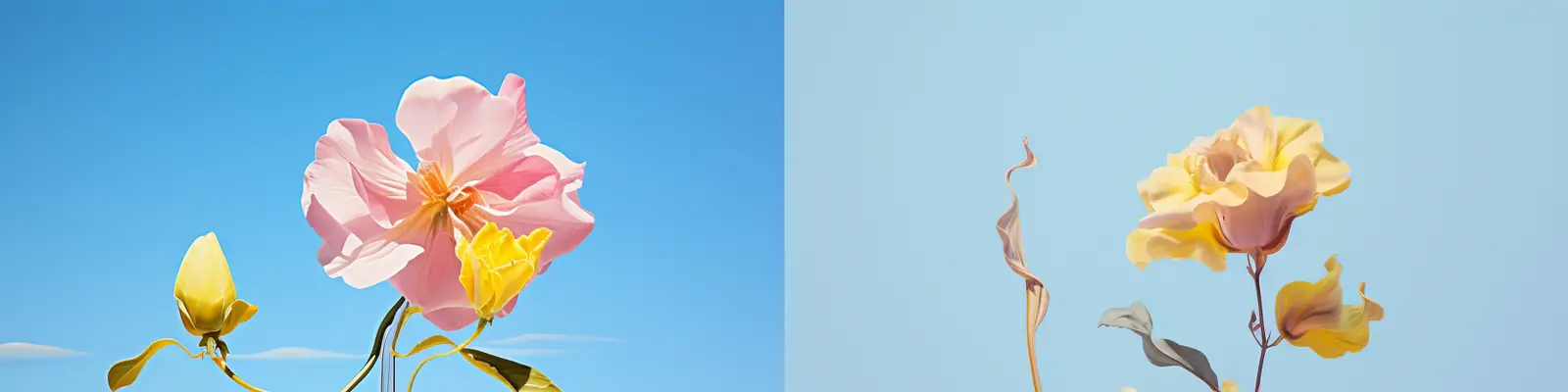 极简主义半透明玻璃花瓶插花鲜花植物装饰品静物摄影广告海报Midjourney关键词咒语