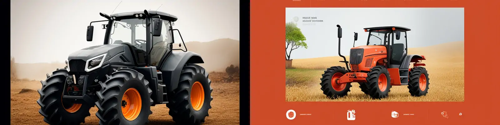 大型拖拉机机械汽车产品淘宝电商主图参数功能详情页UI网页设计Midjourney关键词咒语