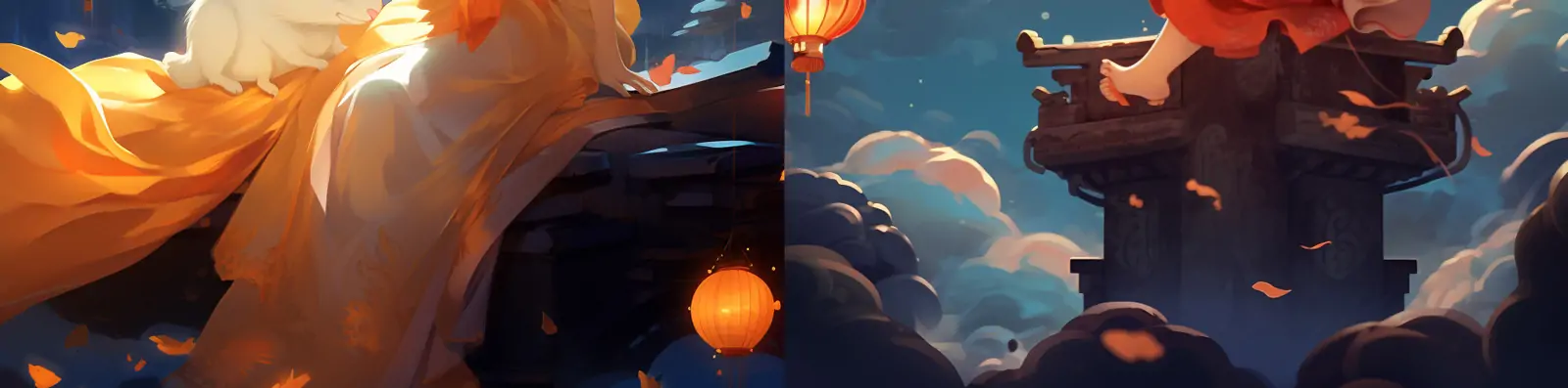 传统中秋节月亮嫦娥兔子灯笼海报设计素材midjourney关键词咒语