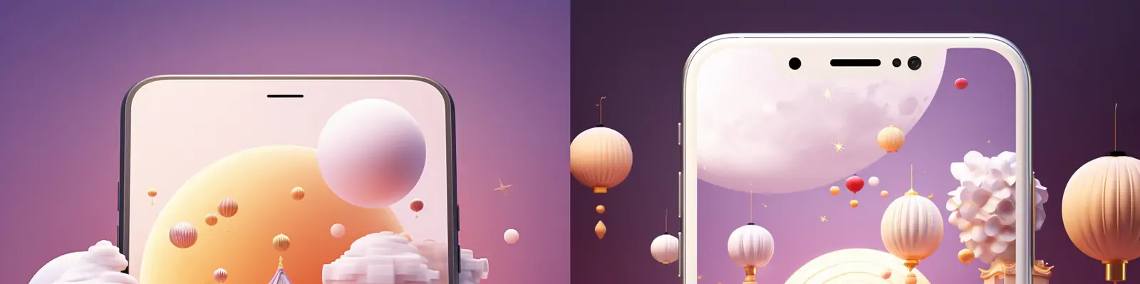 传统中秋节多巴胺唯美月亮兔子场景灯笼海报设计素材midjourney关键词咒语