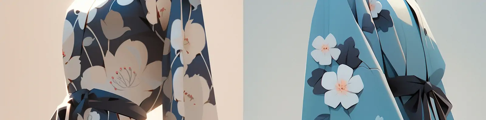 手绘动漫卡通中国古典女孩3D立体极简主义人物插图绘画midjourney关键词咒语