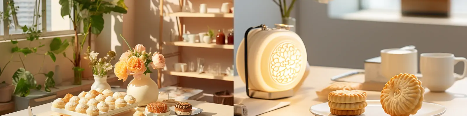 中秋节月饼中式糕点静物展示海报设计素材midjourney关键词咒语