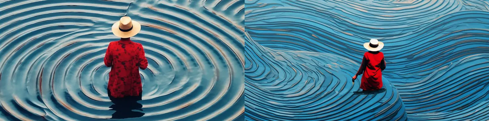 创意蓝色水波纹波浪国家地理概念波普艺术摄影鸟瞰图海报背景midjourney关键词咒语