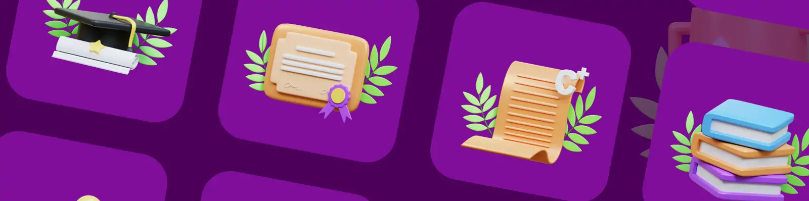 3D立体儿童学校教育获奖证书png图标插图blender