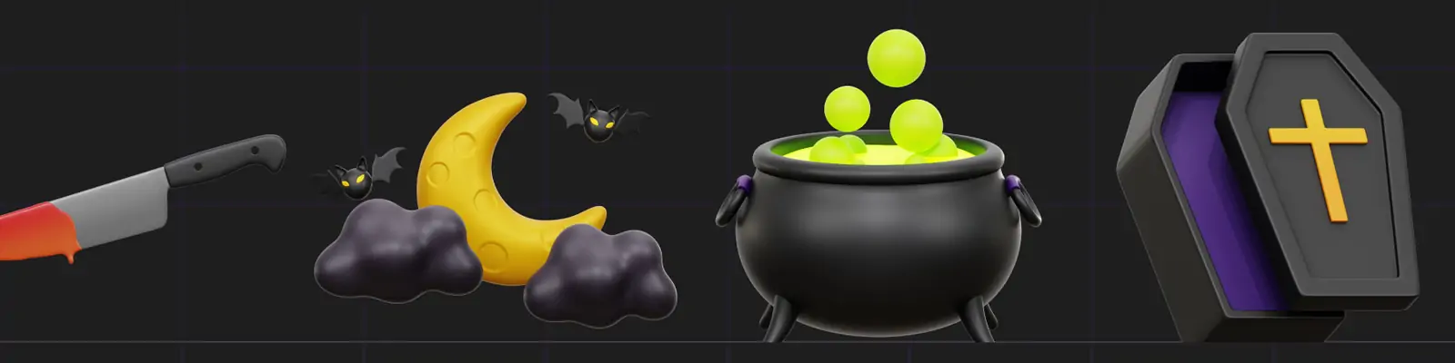 3D立体万圣节南瓜灯节日活动装饰元素psd图标插图blender模型