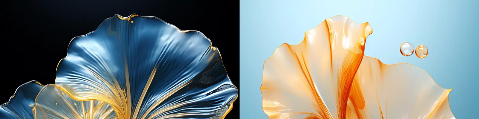 秋天黄色银杏叶树叶透明水滴气泡植物特写艺术摄影海报midjourney关键词咒语