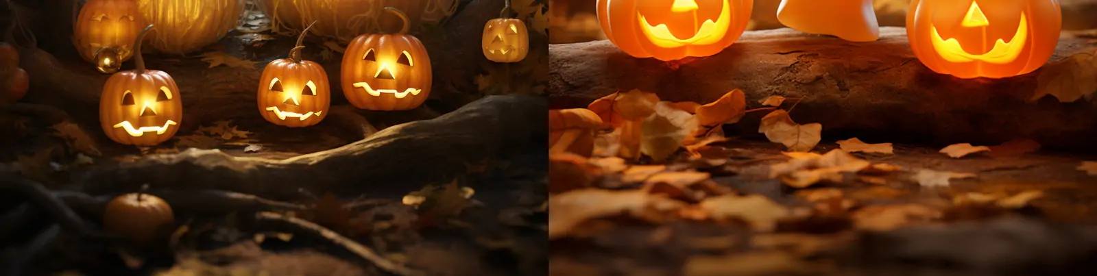 可爱卡通万圣节南瓜灯鬼魂幽灵古老城堡灯光场景活动海报midjourney关键词咒语