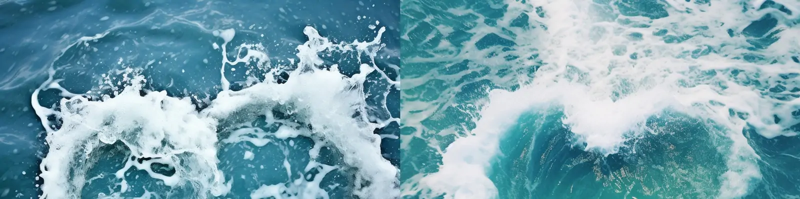 蓝色海洋之心蓝宝石雪花泡沫撞击波浪水花飞溅心形艺术海报背景midjourney关键词咒语