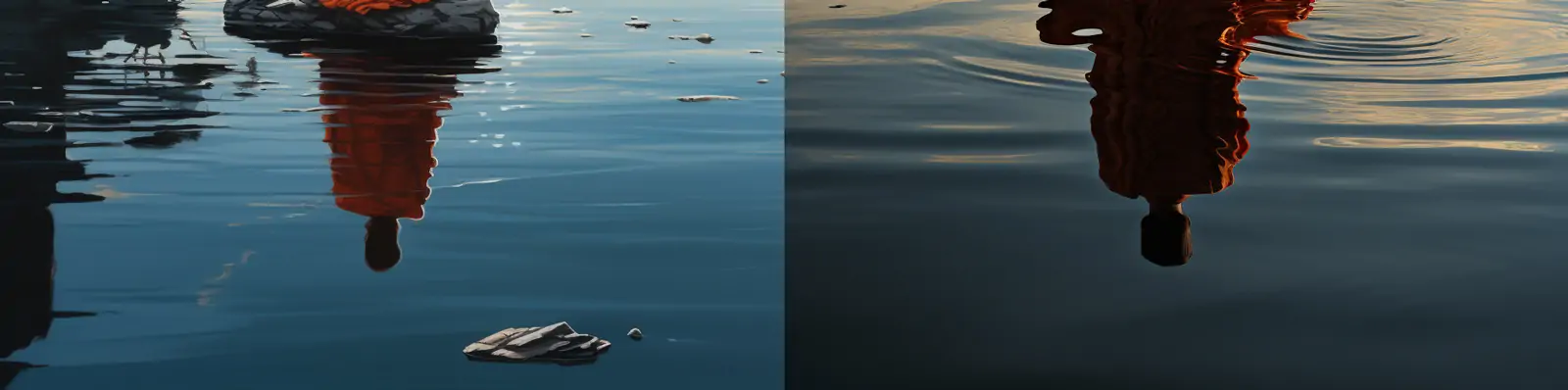 极简主义禅意佛像码头眺望大海背影人物倒影摄影写真海报midjourney关键词咒语分享