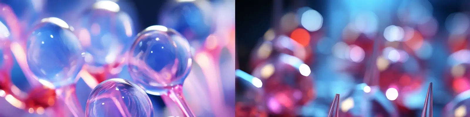 未来科技彩色渐变医疗健康基因透明气泡分子特写海报背景midjourney关键词咒语分享