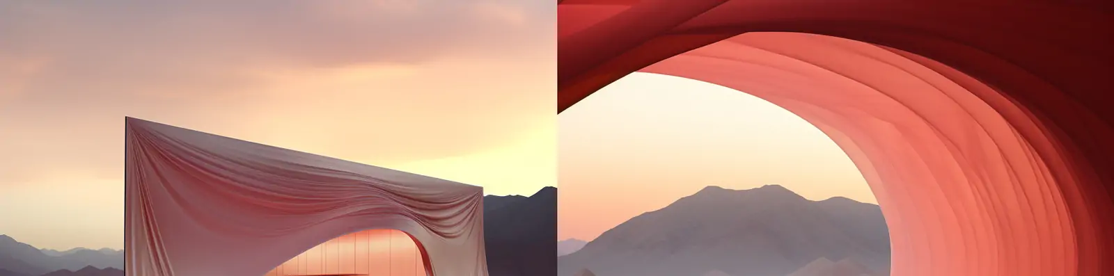 创意户外自然景观沙漠立体建筑空间人物艺术摄影海报背景midjourney关键词咒语分享