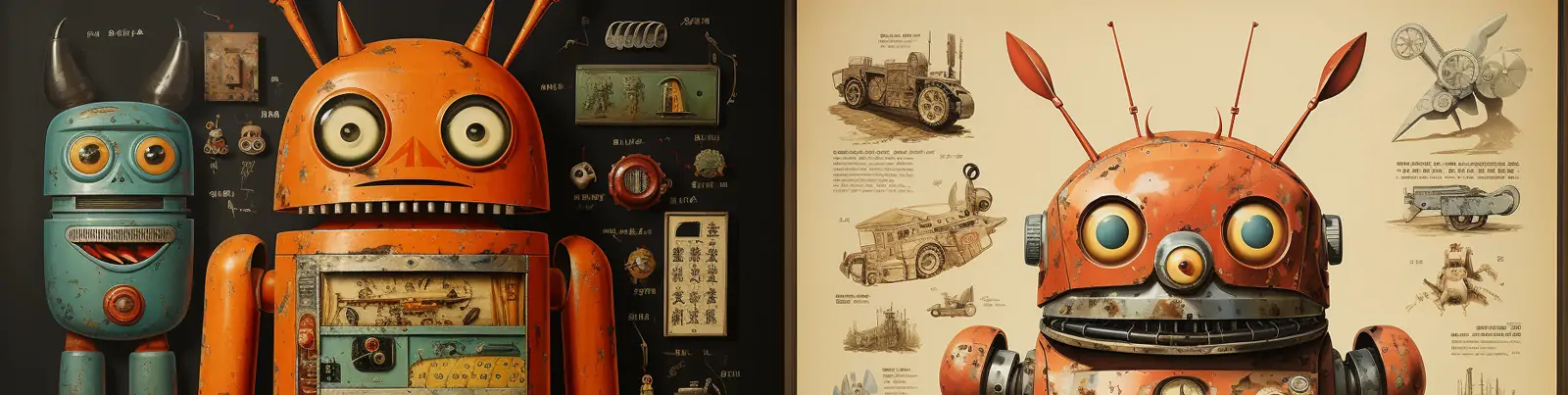 创意儿童橡胶怪兽玩具宣传介绍印刷品磨损纸张广告画册海报midjourney关键词咒语分享