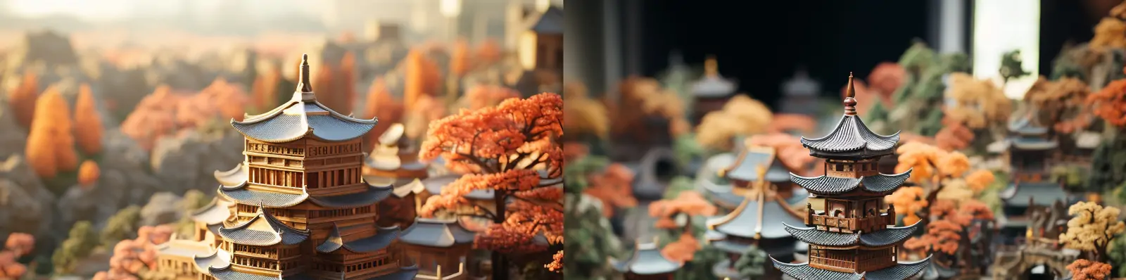 创意微型微观可爱黏土世界复古城市阁楼建筑景观艺术模型midjourney关键词咒语分享