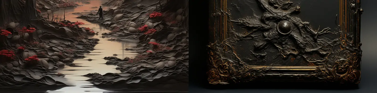 极简主义复古黑暗幻想自然景观颗粒感书籍封面艺术海报midjourney关键词咒语分享