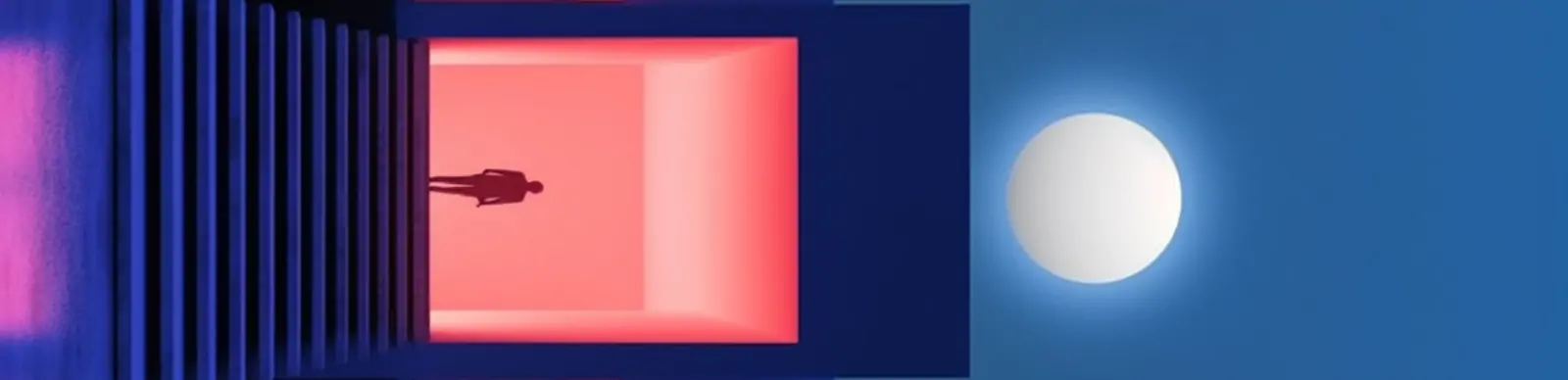 创意神秘包豪斯建筑风格蓝色楼梯立体空间场景艺术海报背景midjourney关键词咒语