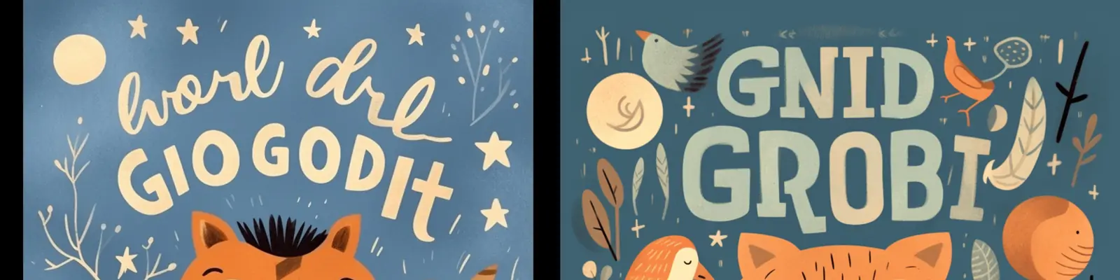 手绘可爱卡通森林动物狐狸儿童故事书绘本画册封面插图海报midjourney关键词咒语