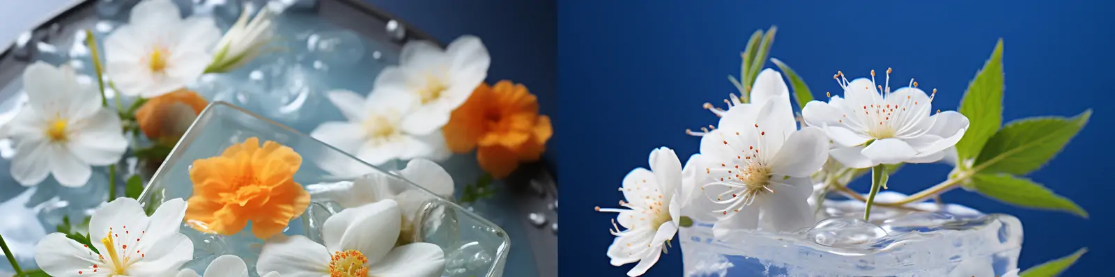 极简主义空灵半透明冰花环保创意鲜花美食艺术广告摄影海报midjourney关键词咒语