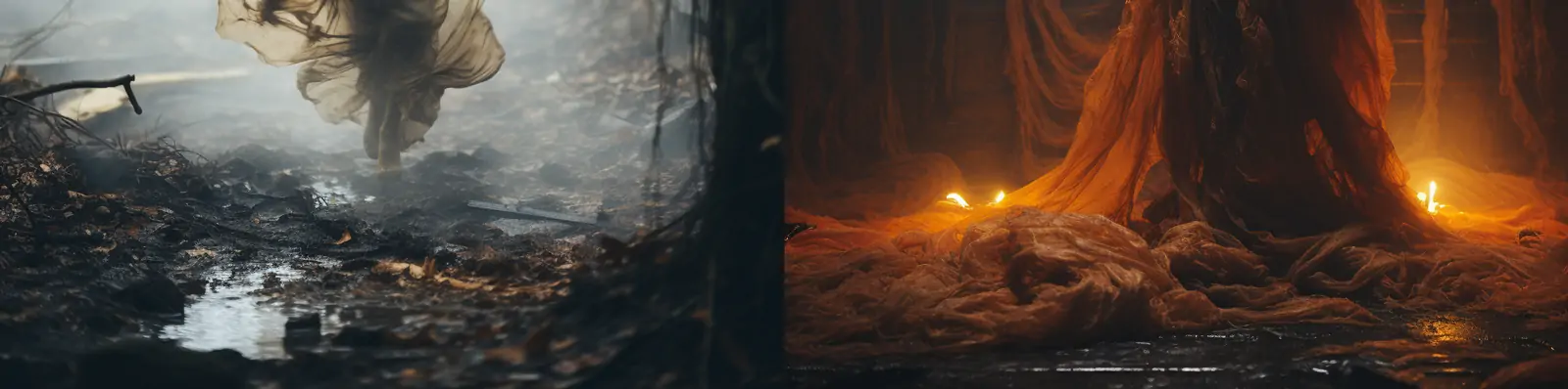 创意抽象写实主义恐怖气氛闹鬼场景镜头艺术摄影海报背景midjourney关键词咒语分享