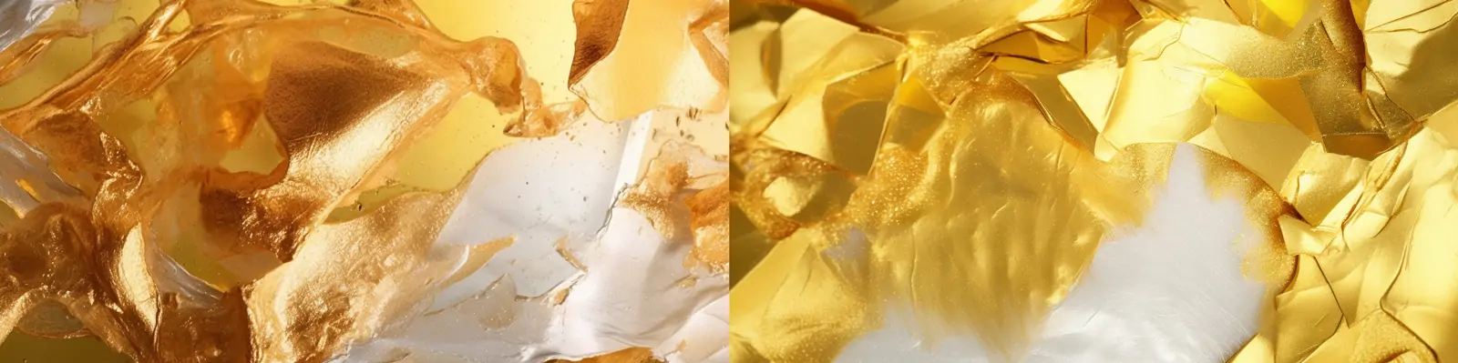 抽象艺术黄色金箔透明纹理俯视图微距镜头光效化妆品海报背景midjourney关键词咒语分享