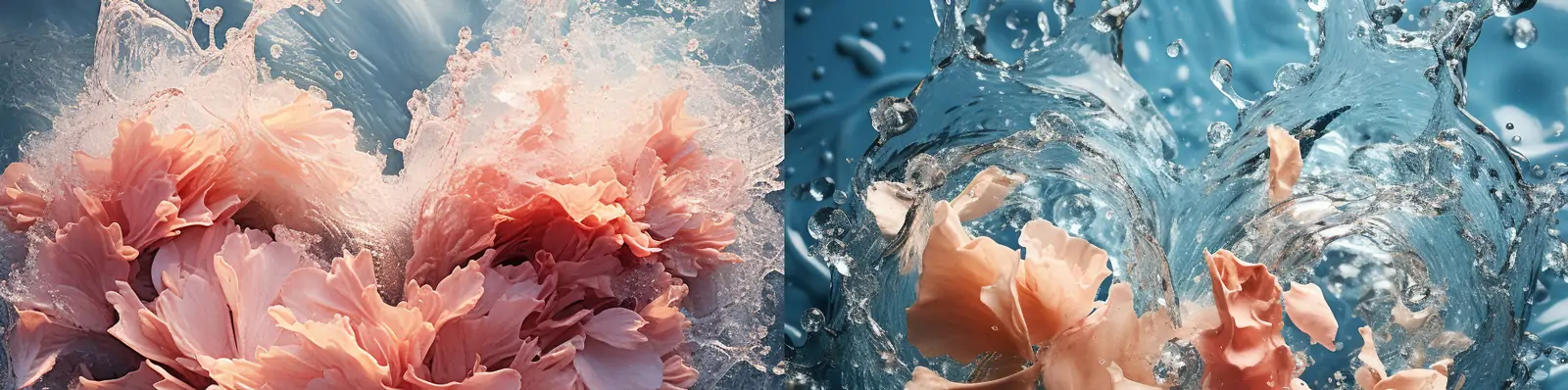 创意蓝宝石海洋之心花瓣海水浪花水花飞溅心形艺术海报背景俯视图midjourney关键词咒语