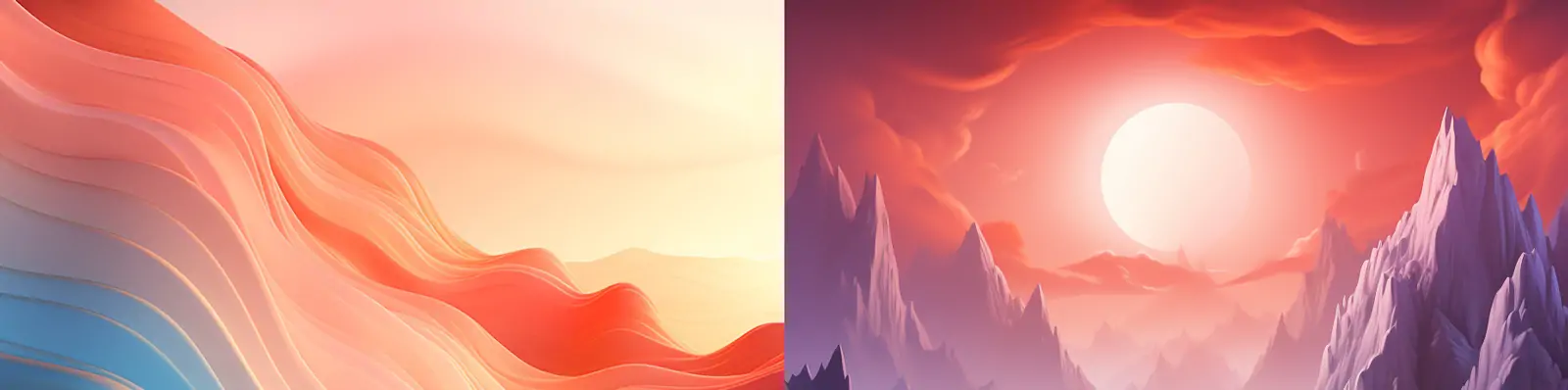 极简主义爱丽丝幻想风格彩色渐变自然山水风景艺术海报背景midjourney关键词咒语分享