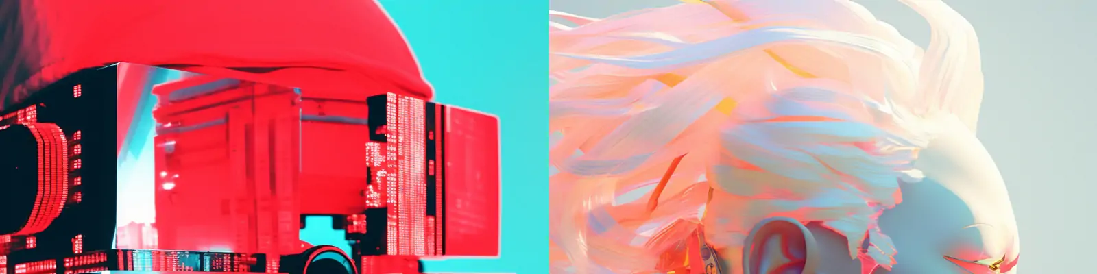 未来主义炫彩渐变赛博朋克科技感人物头像特写艺术摄影海报midjourney关键词咒语